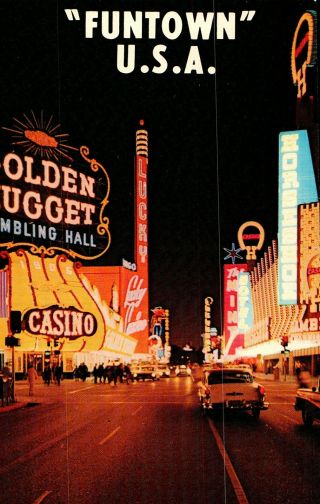Vintage Golden Nugget Las Vegas Postcard Hotel Casino Strip Freemont Pioneer Nv
