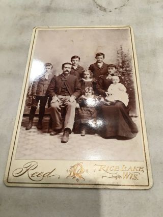 Cabinet Card Photo Victorian Dress Family Rice Lake,  Wisconsin 582s