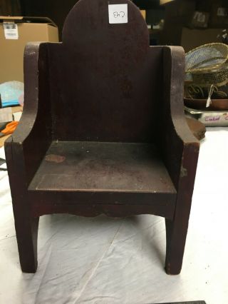Vintage Antique Wooden CHAIR Kid Doll Child Toy Small Old Handcrafted 3