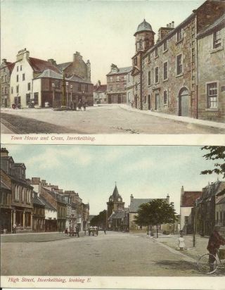 Vintage Colour Postcards Town House,  Cross,  High Street Inverkeithing,  Fife,