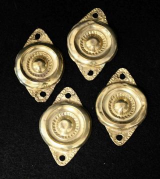 Antique Fancy Repousse Brass Rope Bed Lock Covers,  1800 ' s 2