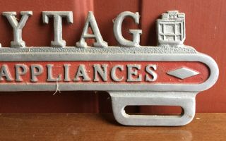 Early Vintage MAYTAG Home Appliances Advertising Auto License Plate Topper Sign 3
