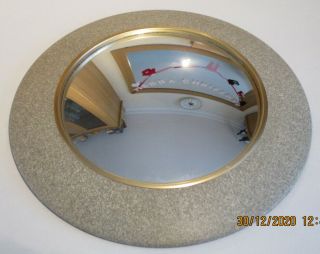 Vintage Round Convex Mirror With Mottled And Gilt Frame