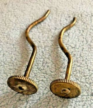 2 X Brass Wick Adjusters For Oil Lamp,  Vintage Vgc