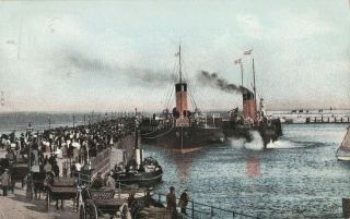 Vintage Postcard Ship Paddle Steamer Isle Of Man 1900s Bx779