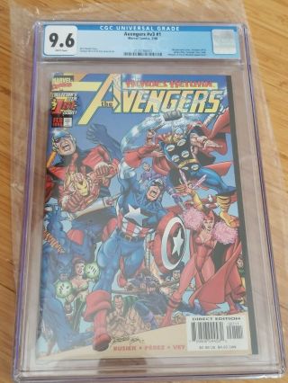 Avengers 1 Cgc 9.  6 1998 Vol.  3 Busiek / Perez Gate Fold Cover Marvel Comics 1998