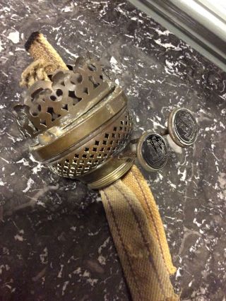 Antique Brass Oil Lamp Twin Burner Galleon Brand ?