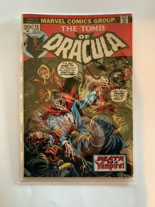 Tomb Of Dracula 13,  Origin Blade,  Gene Colan Art,  Marvel Comics 1973