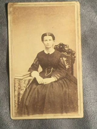 Seated Lady Cdv Dated C.  1865 By Almy & Tufts Of Sodus,  Ny