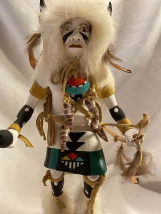 Vintage Native American Hopi Carved Buffalo Dancer Kachina Earl Yowytewa 1970’s