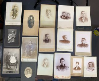 16 Vintage Antique Black And White Photo Photograph On Cardboard