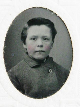 Antique Tintype Photo Of A Handsome Dapper Little Boy Fred Woodard York Ny