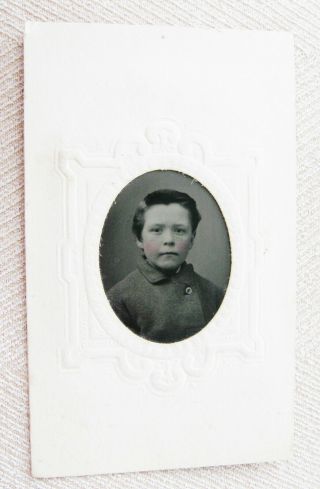 ANTIQUE TINTYPE PHOTO OF A HANDSOME DAPPER LITTLE BOY FRED WOODARD YORK NY 2