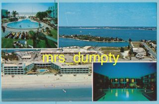 Fl St.  Petersburg Happy Dolphin Inn Multi - View Gulf Blvd.  Vintage Postcard 6