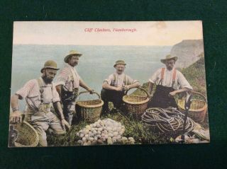 Vintage Postcard Cliff Climbers Flamborough