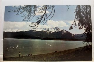 Colorado Co Ski Country Dillon Lake Snow Capped Mountains Postcard Old Vintage