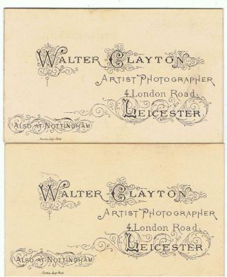 2 CDV ' S OF A LADY & GENTLEMAN BY WALTER CLAYTON,  LEICESTER & NOTTINGHAM 2