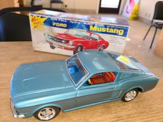 Vintage Japanese Taiyo Battery Operated Ford Mustang (shape) Bump N Go