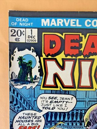 Marvel Comics DEAD OF NIGHT 1 1973 Horror (John Romita) - 3