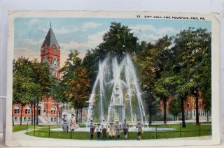 Pennsylvania Pa Erie City Hall Postcard Old Vintage Card View Standard Souvenir