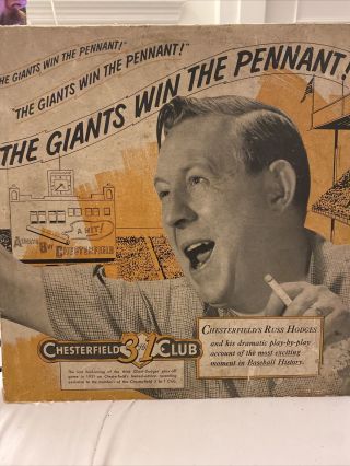 1952 Russ Hodges “the Giants Win The Pennant” 78 Rpm 12 Inch Vinyl Record Album