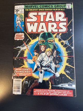 Star Wars 1 1st Print Newsstand Poor Key Book Marvel Comics 1977