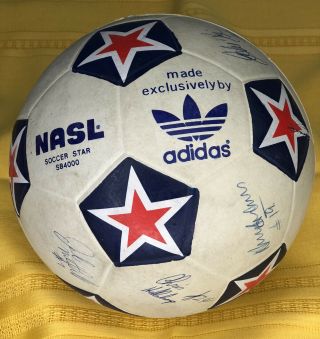Vintage 1978 - 1982 Nasl Portland Timbers Signed Soccer Ball Sb4000 Adidas Army Or