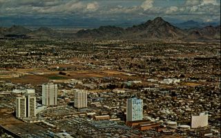 Highrise Complex Phoenix Arizona Aerial View 1950s - 60s Vintage Postcard