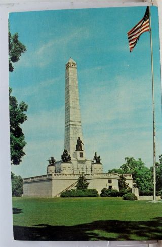 Illinois Il Springfield Abraham Lincoln Tomb Oak Ridge Cemetery Postcard Old Pc