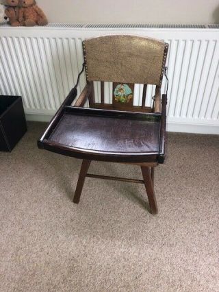 Vintage Childs Wooden High Chair