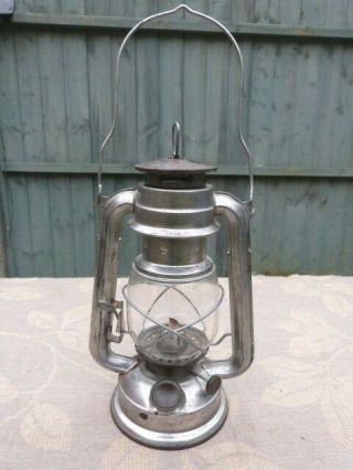 Vintage Metal & Glass Hurricane Storm Paraffin Lantern Lamp