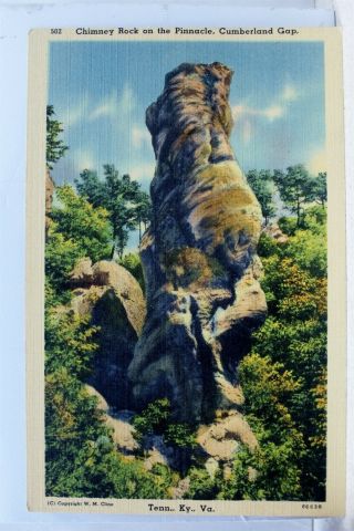 Tennessee Tn Kentucky Ky Virginia Va Cumberland Gap Chimney Rock Postcard Old Pc