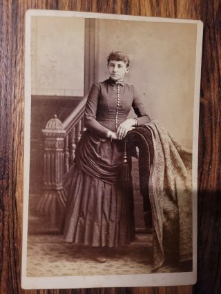 Cabinet Card Woman In An Elegant Dress G.  W.  Gurley,  Utica,  Ny