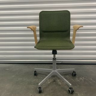 Vintage Ikea Innervik Office Swivel Chair - Green Bent Wood