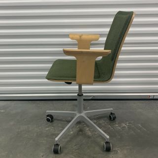 Vintage Ikea Innervik Office Swivel Chair - Green Bent Wood 2