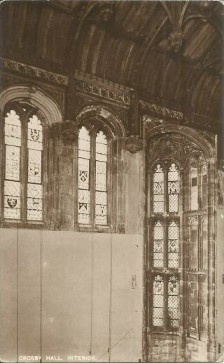 Vintage Raphael Tuck Real Photograph Postcard Crosby Hall Interior,  London P527