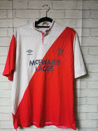 Glasgow Rangers 1987 1990 Away Umbro Vintage Football Shirt - Large