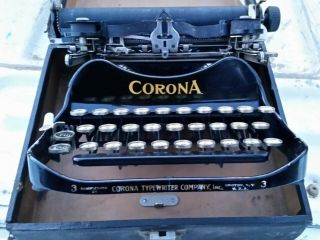 Antique Corona No.  3 Portable Typewriter With Case Vintage Made In Usa 1917