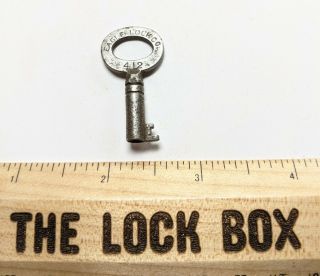 Antique Eagle Lock Co.  Key 412 Steamer Trunk Lock Key 412 Hollow Barrel Key