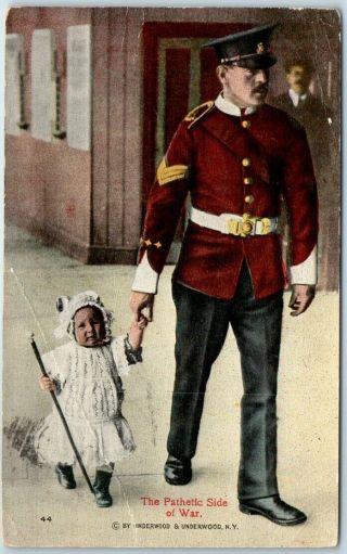 Vintage World War I Wwi England Postcard " The Pathetic Side Of War " War Orphan