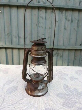 Lovely Vintage Metal & Glass Meva Hurricane Paraffin Lantern