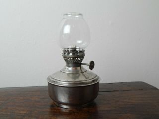 Vintage Chrome Kelly Type Lamp - Complete With Wick / Chimney
