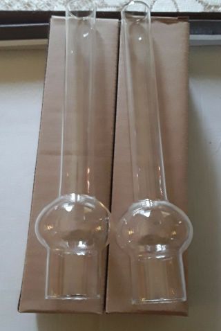 X 2 Round Bulge Oil Lamp Chimney Glass 9 " Height X 1 " 4 Base (36mm)