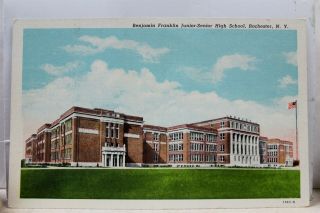 York Ny Rochester Benjamin Franklin High School Fhs Postcard Old Vintage Pc