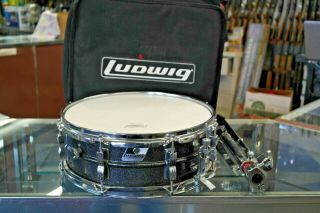 Vintage Ludwig Black Snare With Case