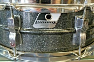 Vintage LUDWIG Black SNARE With Case 2