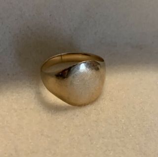 Vintage 10k Solid Yellow Gold Signet Ring 4.  5 Grams - Size 7