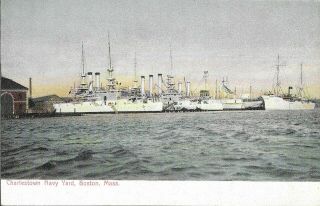 Vintage Naval Postcard,  Charlestown Navy Yard,  Boston Ma