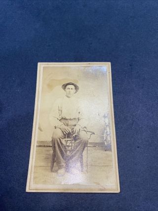 Antique Cabinet Photo Of 1 Man Who Looks Like He’s Been On The Town 2.  5”x4” H7