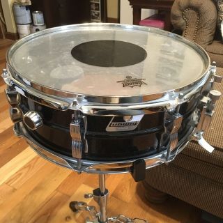Vintage Ludwig Acrolite Black Galaxy Snare Drum,  Aluminum Shell,